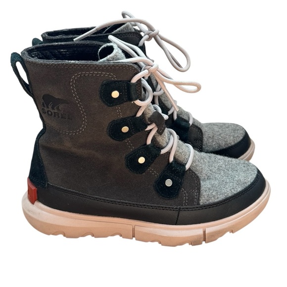 Sorel Shoes - Sorel Joan Explorer II Jet Vapor Gray Black Lace Up Winter Boots